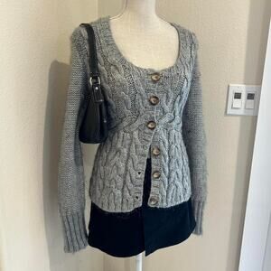Kenji grey button up cardigan.